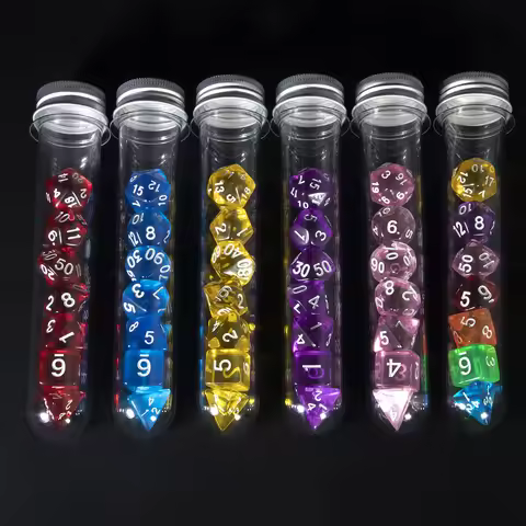 DND Polyhedral Dice Set Transparent Acrylic Dice for RPG,D&D Role Playing Game 7pcs D4 D6 D8 D10 D12