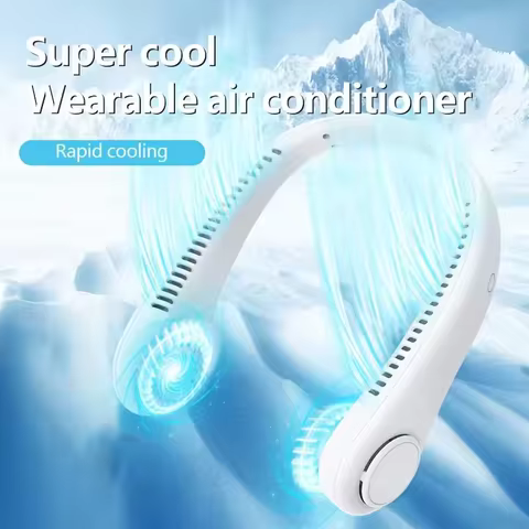 Hanging Neck Fan Portable USB Charging Mini Neck Hanging Fan Vaneless Air Cooler Outdoor Silent Mult