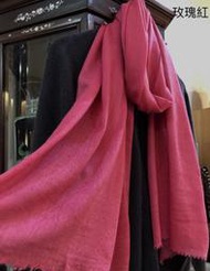 100%  Pure Pashmina  Cashmere  喀什米爾羊毛 手工圍巾 披肩 輕薄鑽石織紋-玫瑰紅