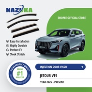 Jetour VT9 2025+ Nazuka Injection Door Visor With Premium Stainless Steel Lining | UV & Rain Protect