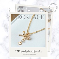 Fashion Women's Gold Plated Necklace, 22K Gold Plated Diamond Gemstone Necklace & Pendant Like