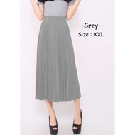 rok plisket premium 7/8 xxl variasi warna - grey/silver xxl