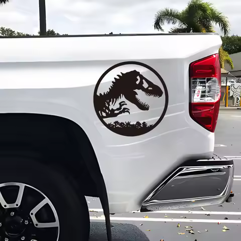 Dinosaur Era Pickup Vinyl Decal Sticker Glass Side Window Body Modification Personalized Latte Water