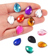 50pcs Sewing Flatback Rhinestones 13x18mm Horse Eye Acrylic Beads Sew On Strass Crystal Stones DIY C