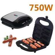 [Hot Sale69] DMWD Electric hot dog waffle maker Non stick coating corn French muffin Sausage Baking machine Barbecue for Breakfast