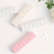 1pc Portable Weekly Seven-Compartment Pill Box Long Strip Type Carry-On One Week 7 Days Pill Box 7 C