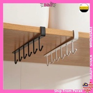 Cabinet Metal 6 Hook Kitchen Storage Rack Under Cupboard Mug Belt Tie  Rak Cangkuk Kabinet Storan Da