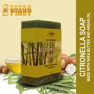 TATAK PINOY 100% All Natural Citronella Soap Made with Shea Butter and Argan Oil (109g) Natural Skin Care skincare helps fight against skin dryness Leaves a light fresh scent of citrus Natural aging age anti aging wrinkles and freckles moisturizing Soap