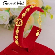 Chan Wah Malaysia Jewellery Gold 916k Gold Bracelet Female Fine Gold Bracelet Mother Jewelry Gift Wa