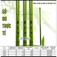 Cheap hand fishing rod, shortened for moving, GREEN BAMBOO rod, code 111.