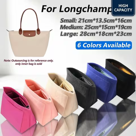 Longchamp Handbag Organizer Felt Insert Purse Organizer for Longchamp Le Pliage Series Handbag Inser