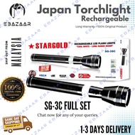 TORCH LIGHT JAPAN STARGOLD SG-3C RECHARGEABLE WATER PROOF FLASH LIGHT 3W CREE LED