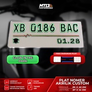 Custom Glow In The Dark Motorcycle License Plate Embossed Phosphor Glow In The Dark Acrylic Motorcyc