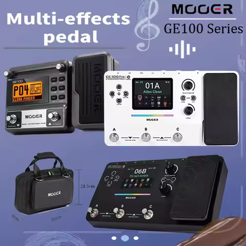 MOOER GE100 Pro, GE100 Pro Li Electric Guitar Multi-Effects Processor with Smart AI Drum Machine, Ba