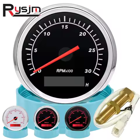 3000RPM 4000RPM Meter Marine Boat Tachometer 85MM Diesel Engine Tacho Gauge With LCD Hourmeter For T