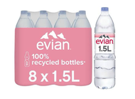 Evian 依雲 天然礦泉水 1500ml x 8 膠膜包裝  (新舊包裝隨機派發) [平行進口]