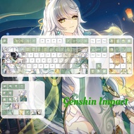 Genshin Impact Keycaps Cherry Profile 120 Keys PBT Dye Sublimation Mechanical Green Keycap Wooting A