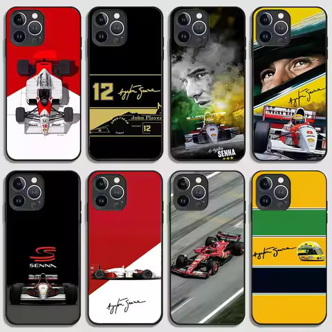 Case For iPhone 16 16E 15 14 13 12 Mini 11 Plus Pro Max Black Soft Phone Case BS-1 Ayrton Senna F1