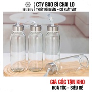 [COMBO of 3 PCS] Glass Bottle 300ml 500ml With Carrying Strap | Bottles for Drinks, Juices, Fruit Te