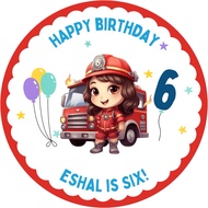 (Free Custom) Round Birthday Sticker - Bomba
