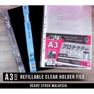 A3 Clear Holder File/ Refillable Clear Holder File / Non-Refillable Clear Holder / Clear Holder Refi