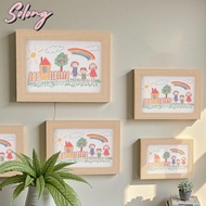 COMEME Photo Frame, Rotatable Memorial Wooden Kids Art Frame, Creative Family Portraits Changeable W