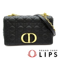 二手 Dior Caro 25 中型單肩背包 M9242UWHC_M900 黑色小牛皮。