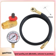 [yan77333.]Air Tank Repair Kit W/Safety Valve, Pressure Gauge and 4 Feet Air Tank Hose Assembly Acce