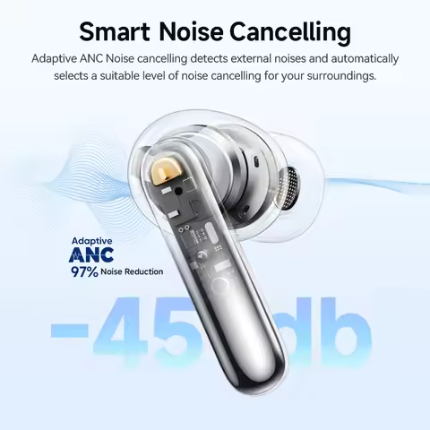 QCY Melobuds N50 ANC Bluetooth 5.4 Wireless Earphones Active Noise Cancellation 6 Mics Clear Call Ea