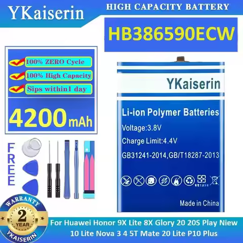 Battery HB386590ECW 4200Mah For Huawei Honor 9X Lite 8X Glory 20 20S Play Niew 10 Nova 3 4 5T Mate P