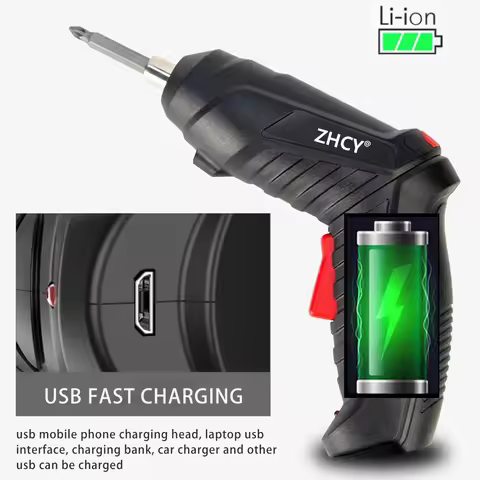 47Pcs 4.2V Rechargeable Cordless Electric Screwdriver Mini Drill Set With Lithium Battery For Househ
