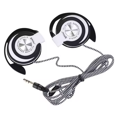 3.5mm Wired Headphones Heavy Bass Headset Over-ear Adjustable Ear Hook Earphones Music Earphone for 