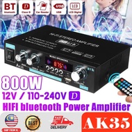 AK35 800W Home Power Amplifiers 2 Channel Bluetooth 5.0 Surround Sound FM USB Remote Control Mini HI