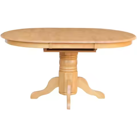 AVT-OAK-TP Avon Modern Kitchen Table - an Oval Dining Table Top with Butterfly Leaf & Pedestal Base,