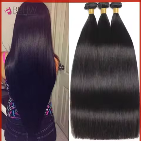 12A Peruvian Straight Bundles Bone Straight Human Hair Extensions 1/3/4 Bundles Deal Natural Color F