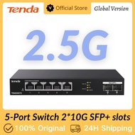 Tenda 2.5GbE Ethernet 5 2.5G RJ45 with 2 Port 10G SFP+ work WiFi6 WiFi7 Unmanaged Network Switch TEM