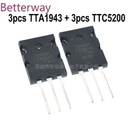 6pcs = 3pairs Original 3pcs TTA1943 + 3pcs TTC5200 C5200 A1943 TO-3PL Silicon PNP NPN High Power Amp