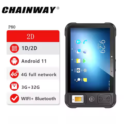 Chainway P80 Industrial Flat Panel Android 13 RFID UHF Reading Writing 2D Wireless Barcode Scanning