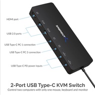 2-Port USB Type-C KVM Switch