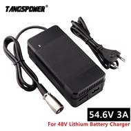 54.6V 3A Charger 54.6v 3A electric bike lithium battery charger for 48V lithium battery pack XLR Plu