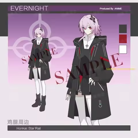 Game Evernight Honkai: Star Rail Autumn Winter Unisex Wind Coat Cosplay Costume Windbreaker Jacket H