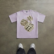 1ชิ้น เสื้อยืดสีดำ เส้นด้ายถัก ลายพิมพ์ภาพวาดน้ำมัน มาดอนนา เทพผู้น่ารัก ลูกเต๋า แนววินเทจ สไตล์ Ove