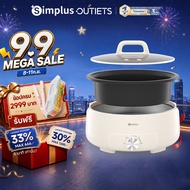 Simplus Outlets🔥Simplus หม้อต้มไฟฟ้า 4.2 L 1400W ใช้ในครัวเรือน อาหารไม่ติดผิวหม้อ สำหรับ ต้ม ตุ๋น ส