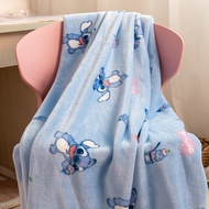 cod Cute Stitch Blanket Warm Flannel Blanket Pillowcase Japanese Style Pattern Printing Blanket Beds