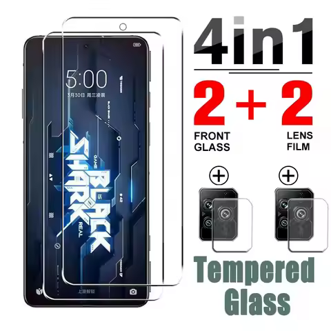 4in1 Tempered Camera Screen Protector Glass For Xiaomi Black Shark 4 5 Screen Lens Protector Film Fo