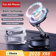 X68 For 14 15 16 Strong Magnetic Car Phone Holder Foldable Design 360° Adjustable Vacuum Mount for C