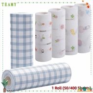 TEAMY 1Roll/400Sheets One-Time Dishcloth, Thickened Degreased Disposable Lazy Cleaning Rags, Non-wov