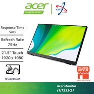 ACER UT222Q 21.5" TOUCH SCREEN MONITOR ( 21.5" IPS FHD / 5MS / 75HZ / VGA + HD MI + DP )