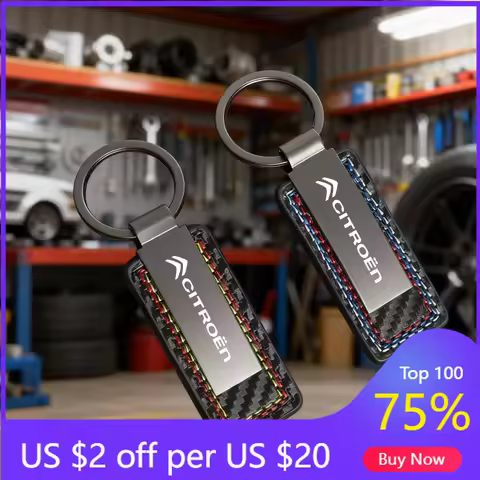 2026 Hot Car Sticker Leather Car Key Chain Ring Keychain For Citroen C3 C6 C4 C2 C1 2CV VTS DS3 DS4 