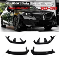 4Pcs For BMW G60 G61 520i 520d 530e 550e i5 M60 M-Sport 2023-2025 Car Front Bumper Lip Spoiler Split